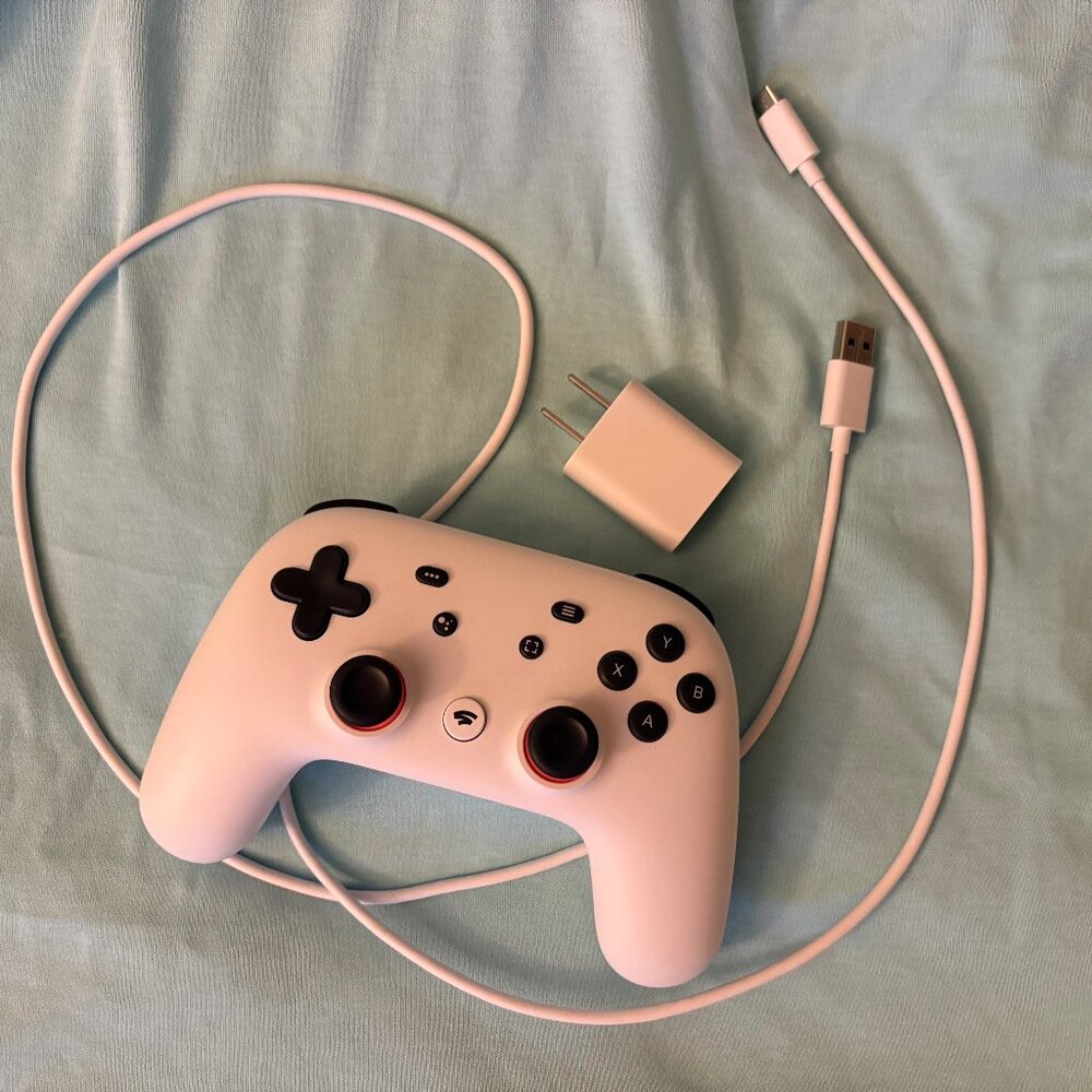 Google Stadia H2B Controller + USB-C Charging Cable + Charger All New, Bluetooth